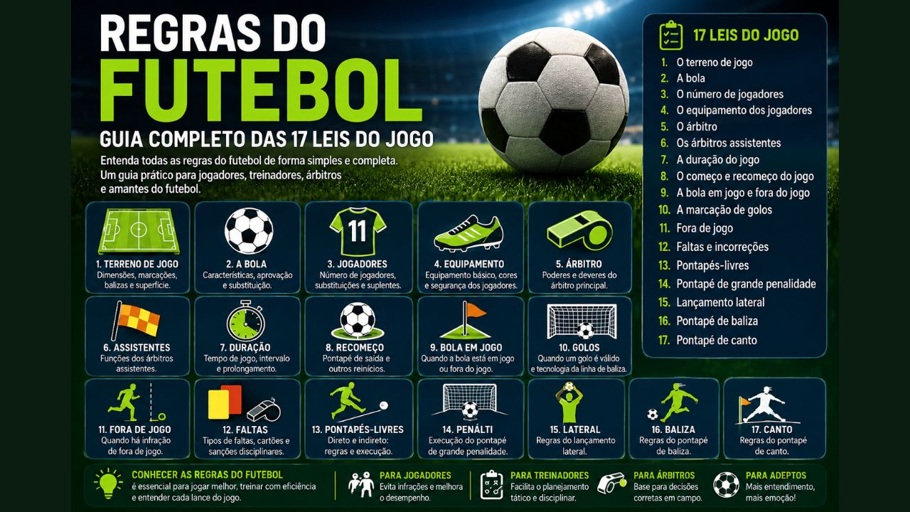 Regras do Futebol: Guia Completo das 17 Leis do Jogo