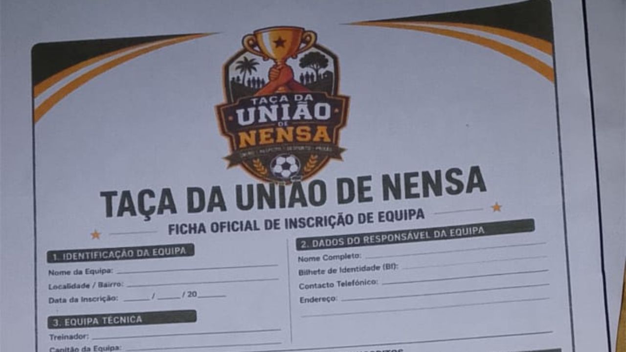 Capa - Futebol Comunitário: Abertas as inscrições para a Taça da União de Nensa