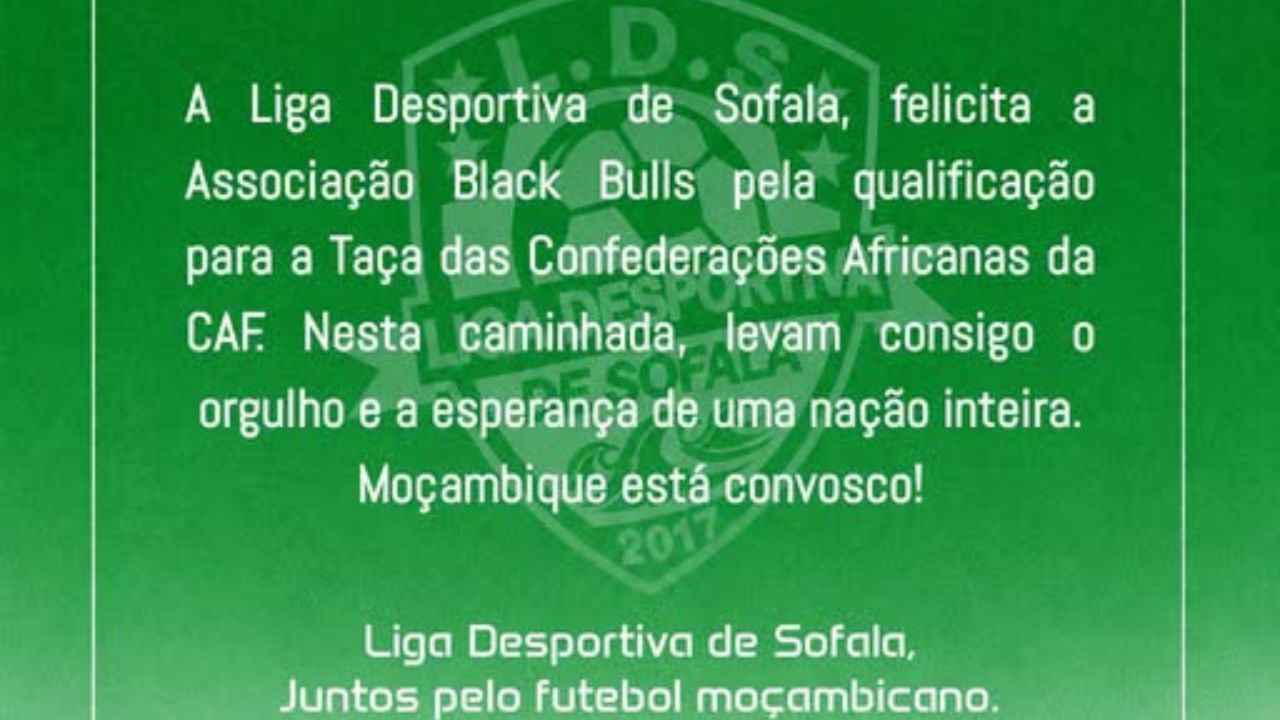 Black Bulls garante presença na fase de grupos e recebe felicitações da Liga Desportiva de Sofala